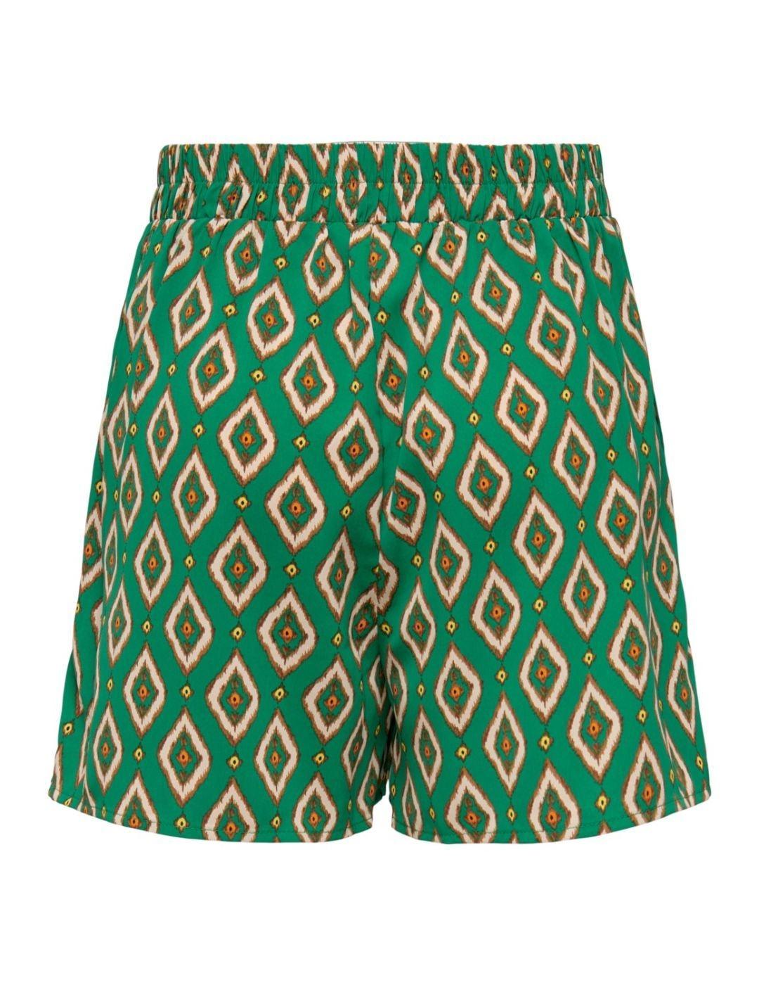 Shorts Only Flowy estampado verde para mujer - b