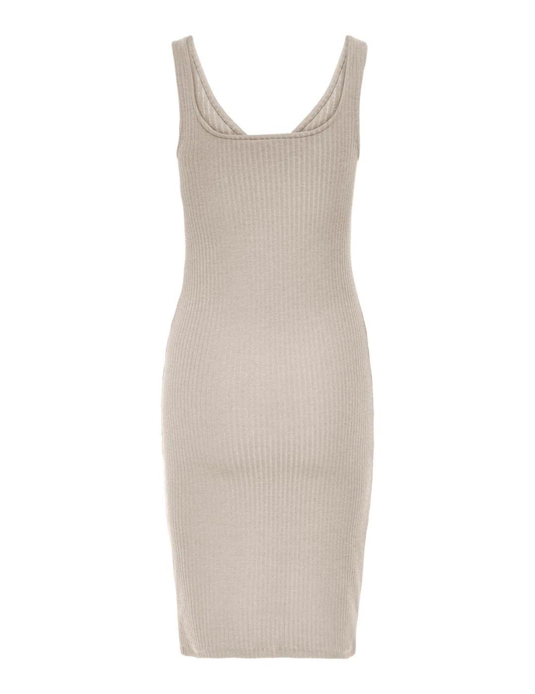 Vestido Only Nella canalé beige para mujer -b