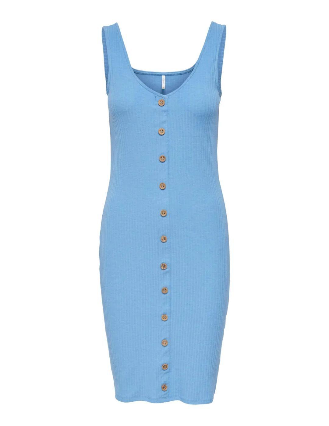 Vestido Only Nella canalé azul para mujer -b