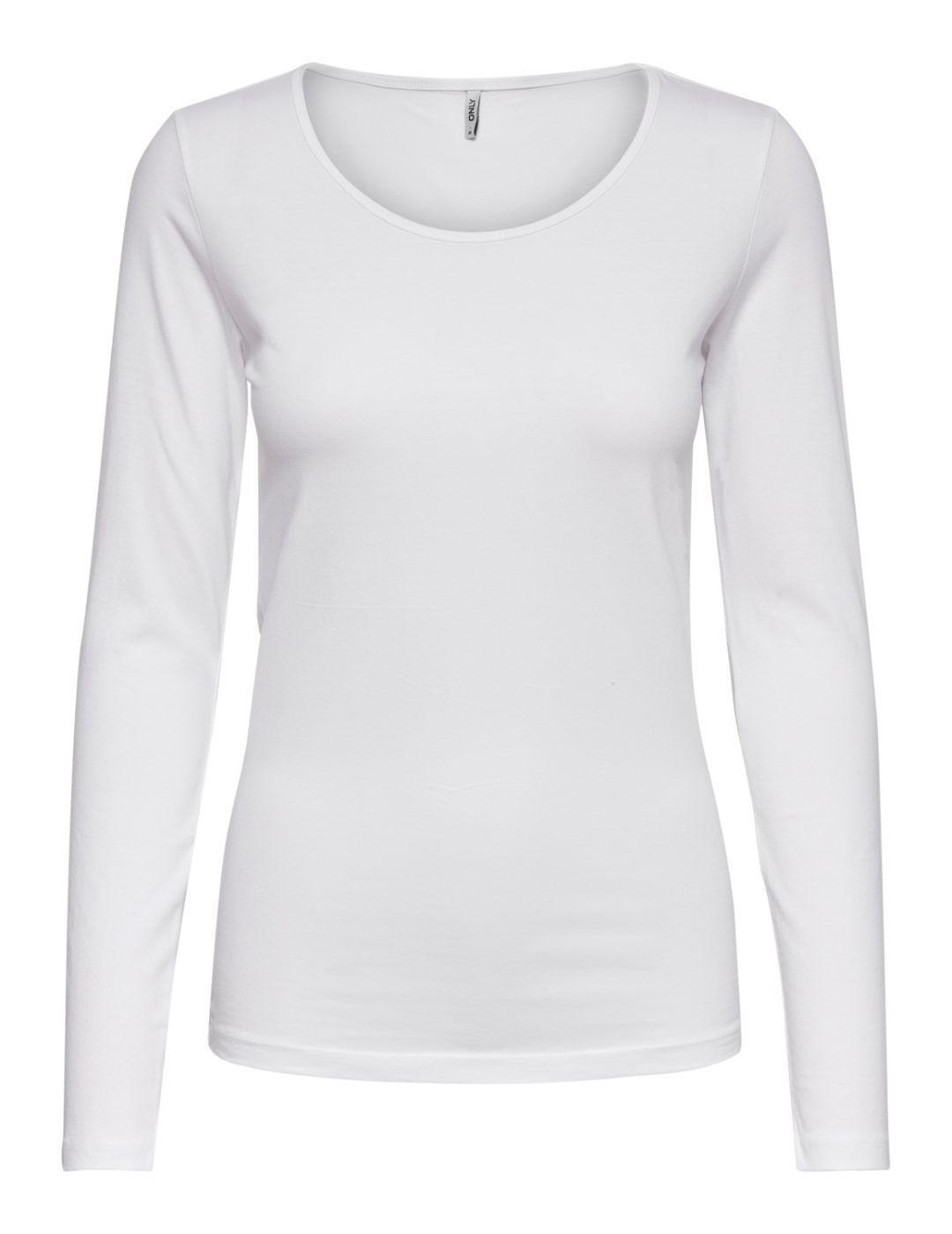 Camiseta Only Live Noos m/l blanca para mujer -a