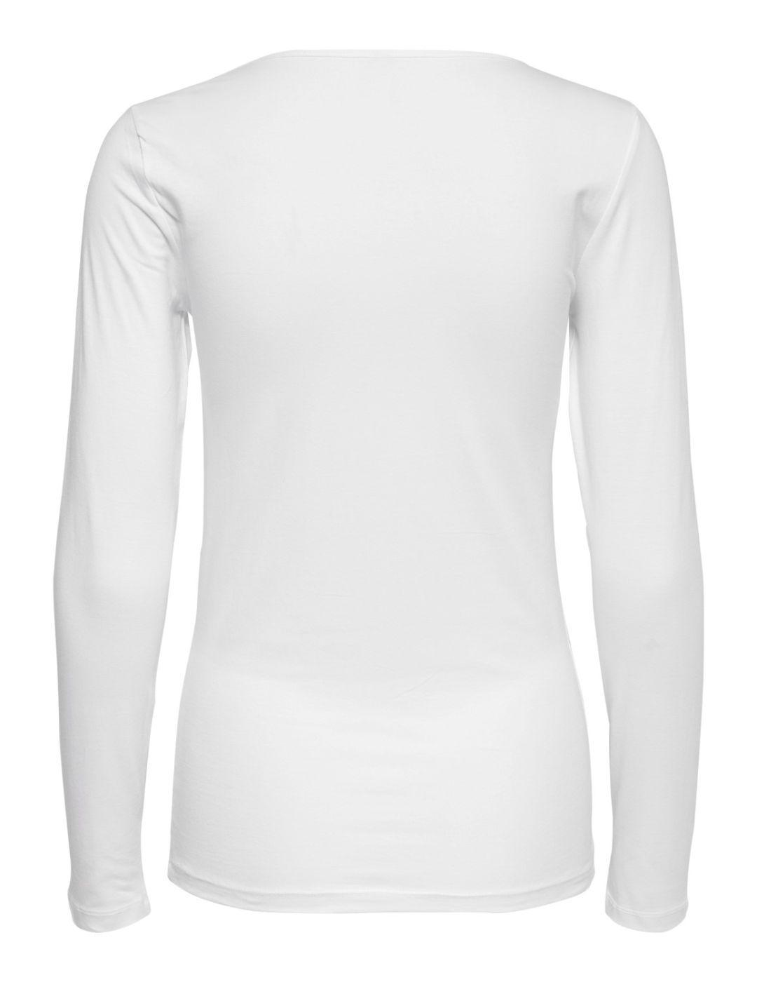 Camiseta Only Live Noos m/l blanca para mujer -a