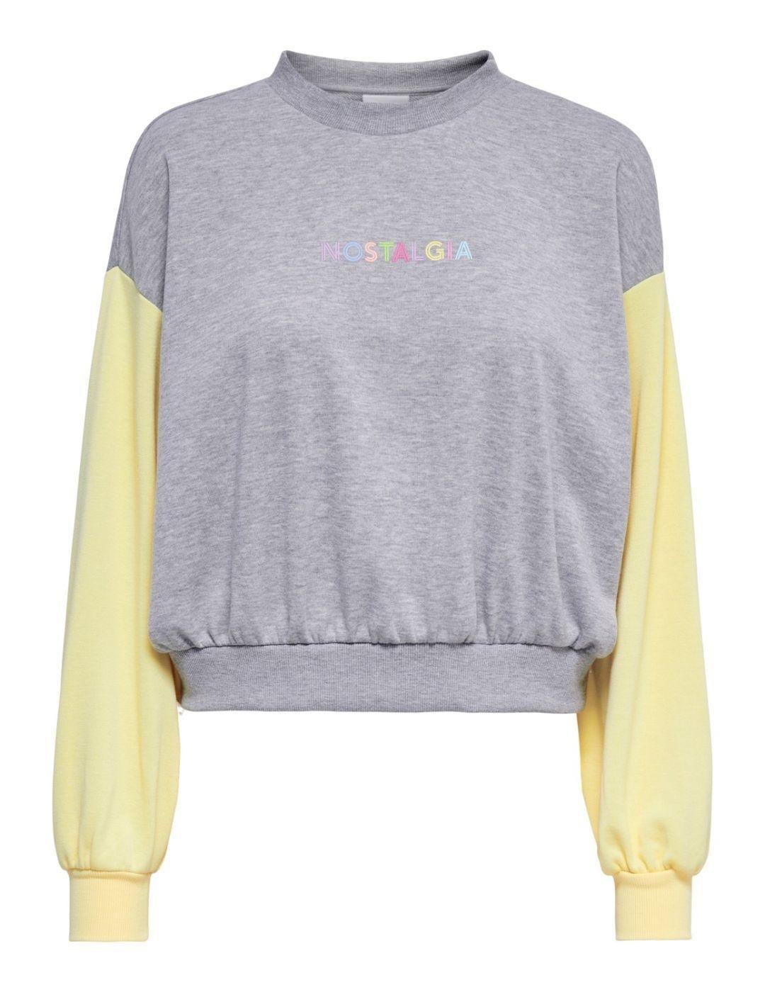 Sudadera Only Nolia gris para mujer -a