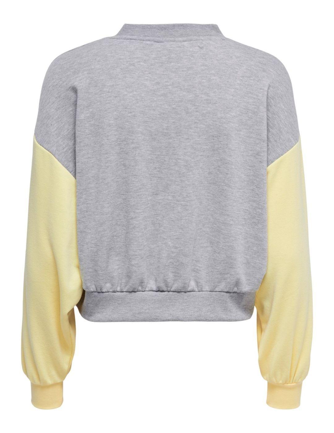 Sudadera Only Nolia gris para mujer -a