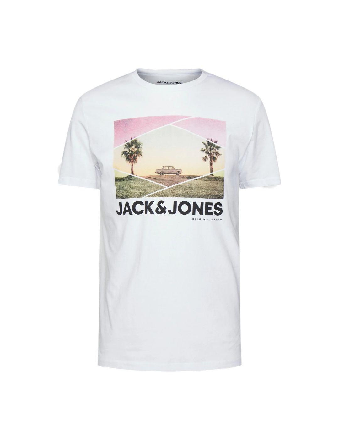 Camiseta Jack&Jones Billboard blanco para hombre-a