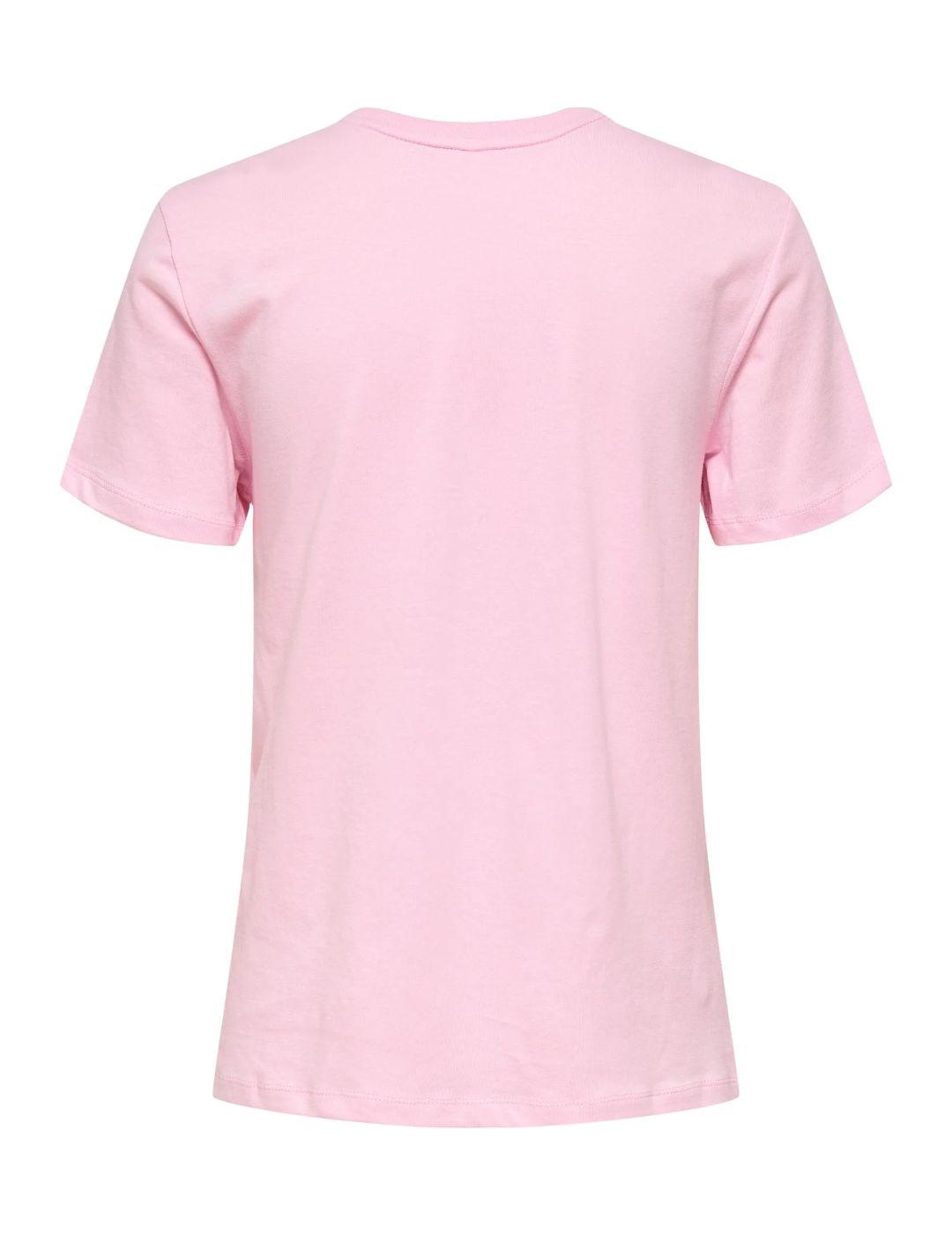 Camiseta Only café rosa para mujer-b