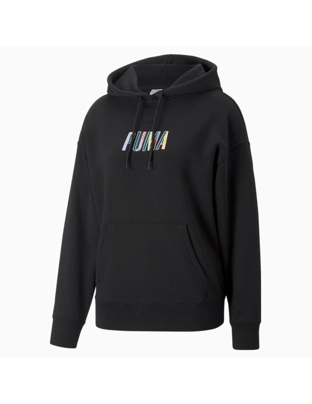 Sudadera Puma capucha negra para mujer -b