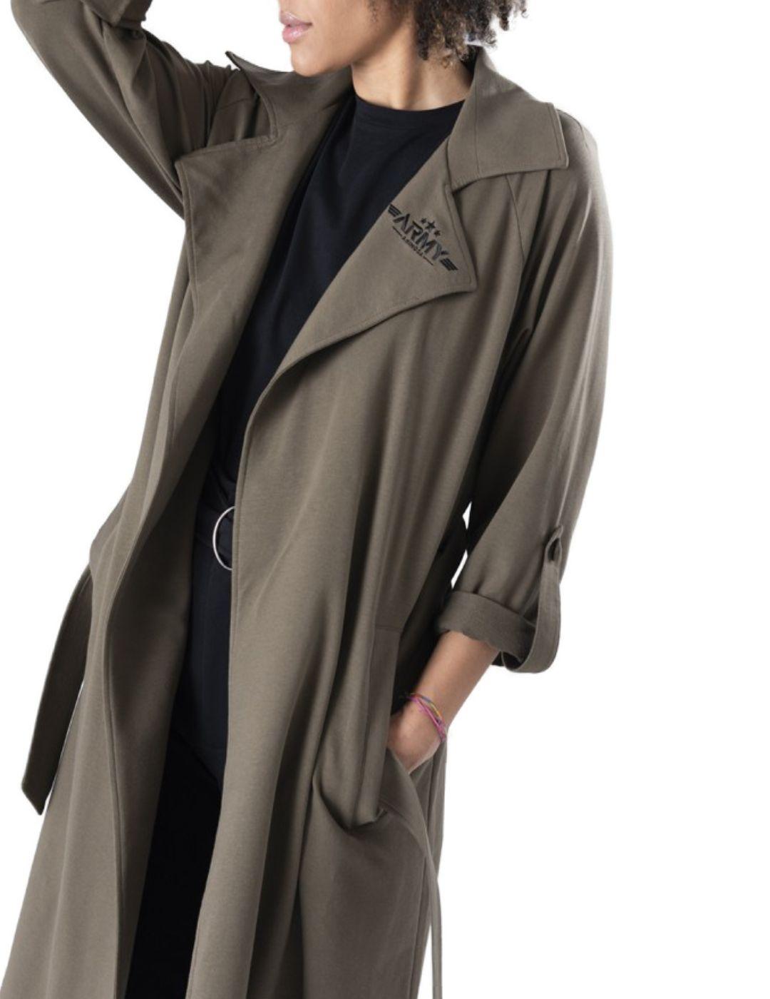 Trench Animosa Army verde para mujer -b
