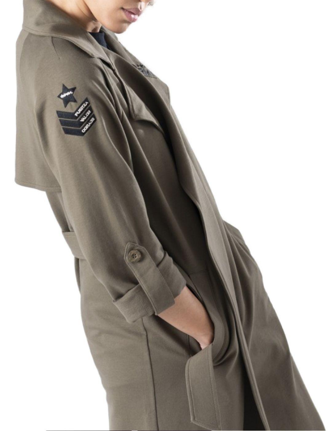 Trench Animosa Army verde para mujer -b