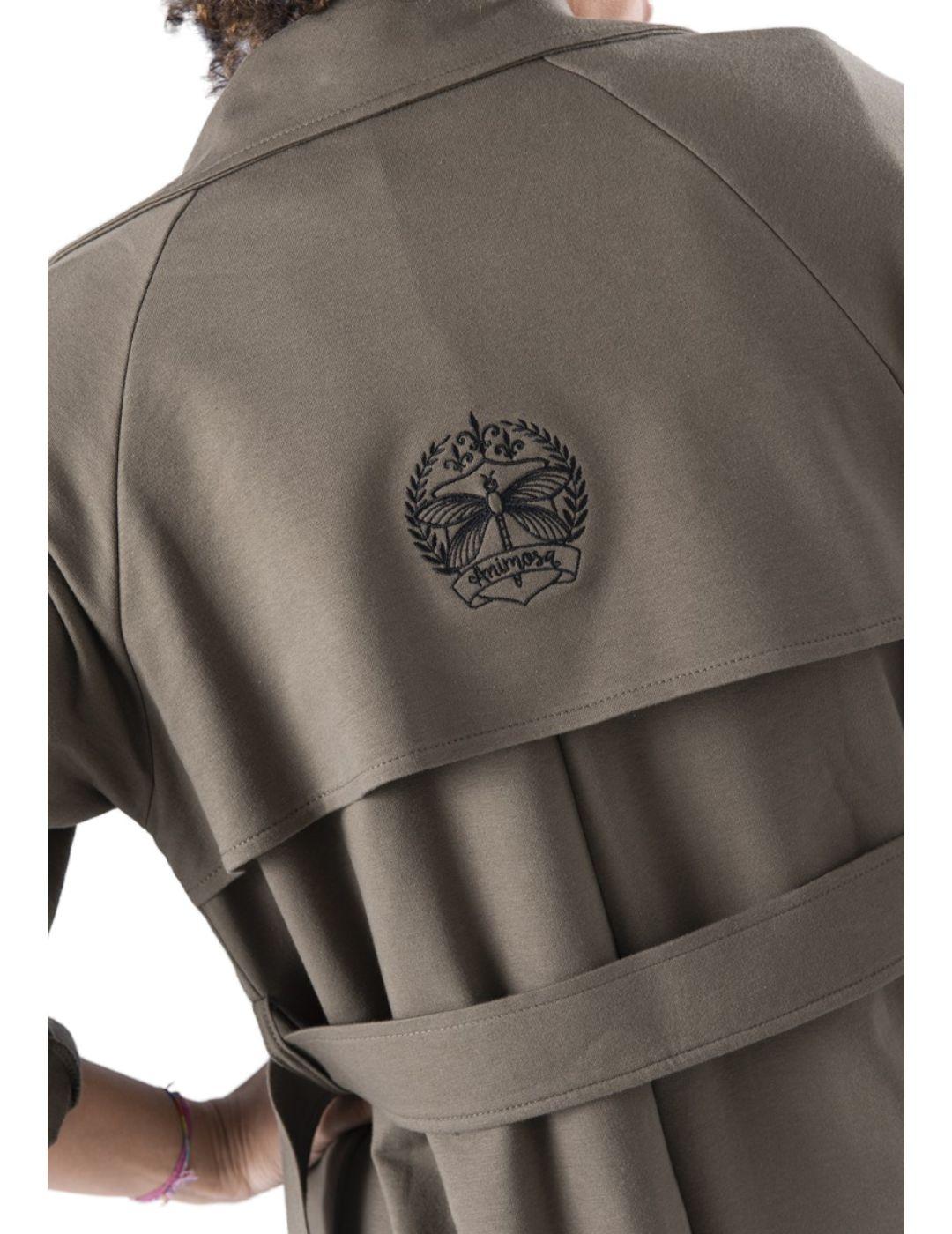 Trench Animosa Army verde para mujer -b