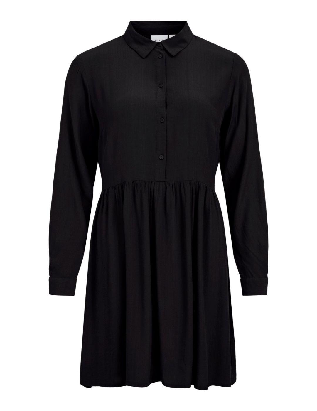 Vestido camisero Vila Vifini negro para mujer- &