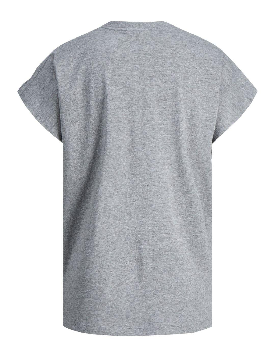 Camiseta JJXX astrid gris jaspeado para mujer -b
