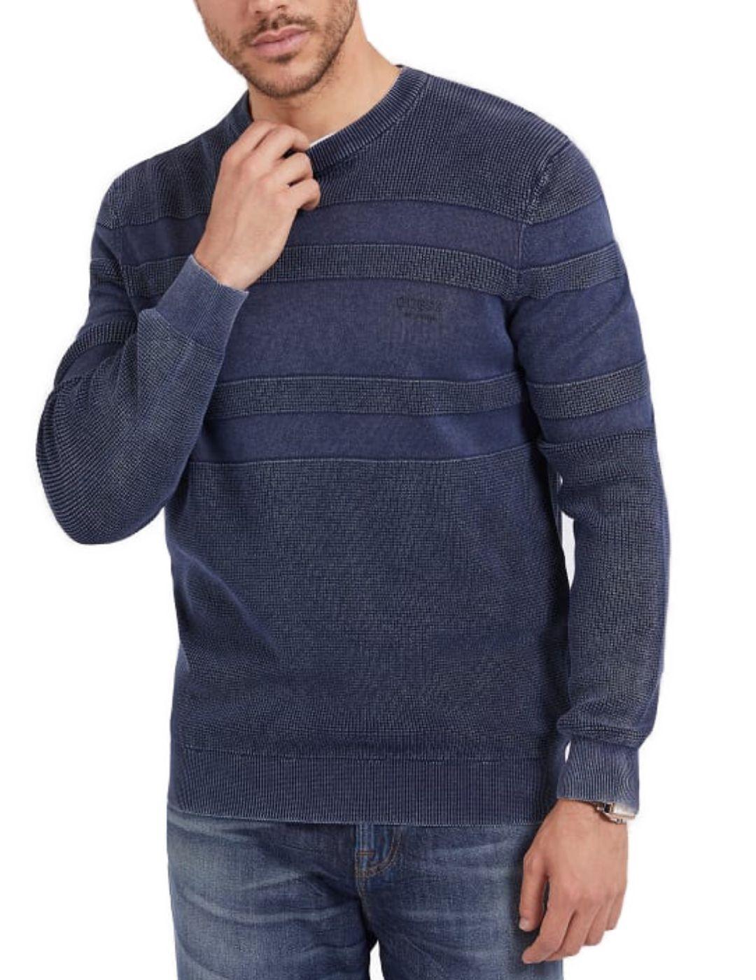 Jersey Guess Osborn marino para hombre -b