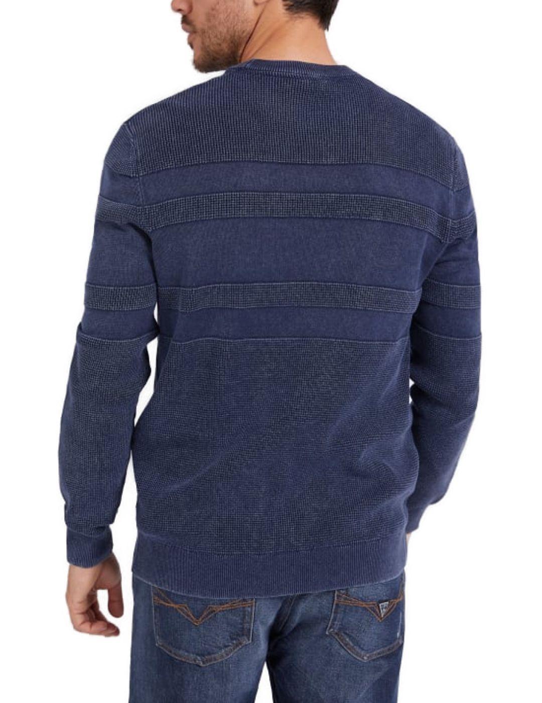 Jersey Guess Osborn marino para hombre -b