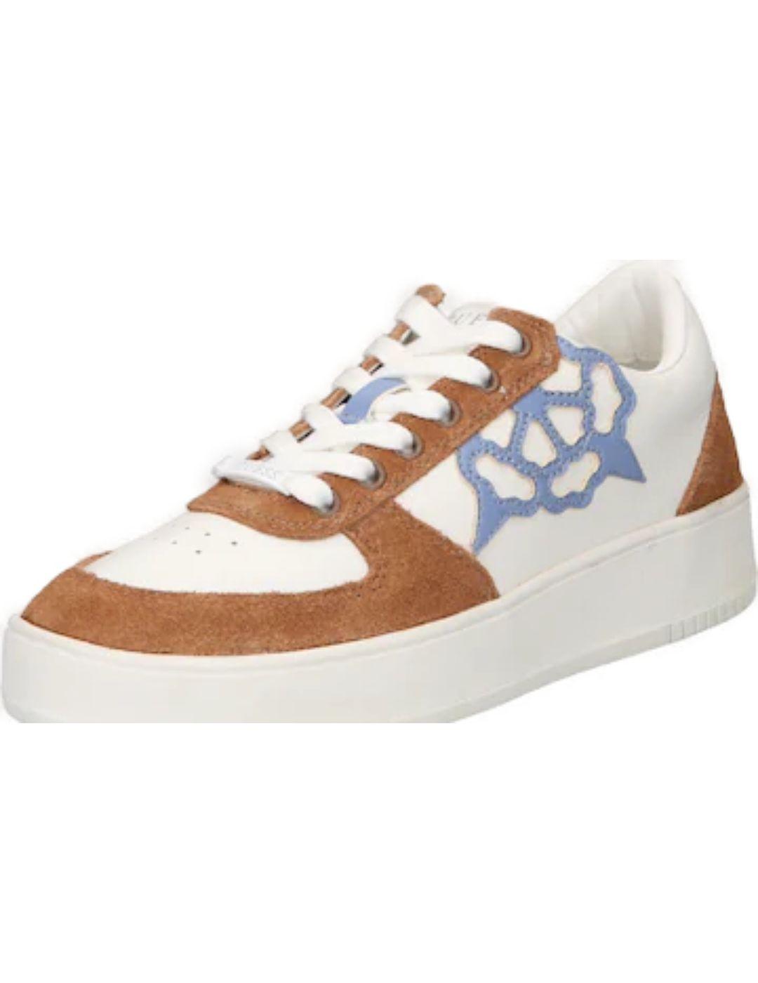 Zapatillas Guess Sindy blanca marron para mujer -b