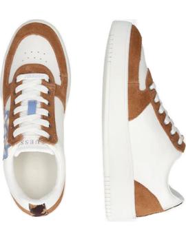 Zapatillas Guess Sindy blanca marron para mujer -b