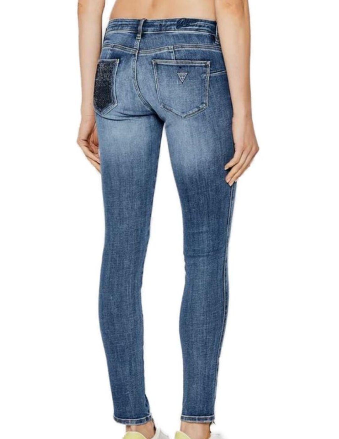 Pantalón vaquero Guess Curve skinny azul de mujer