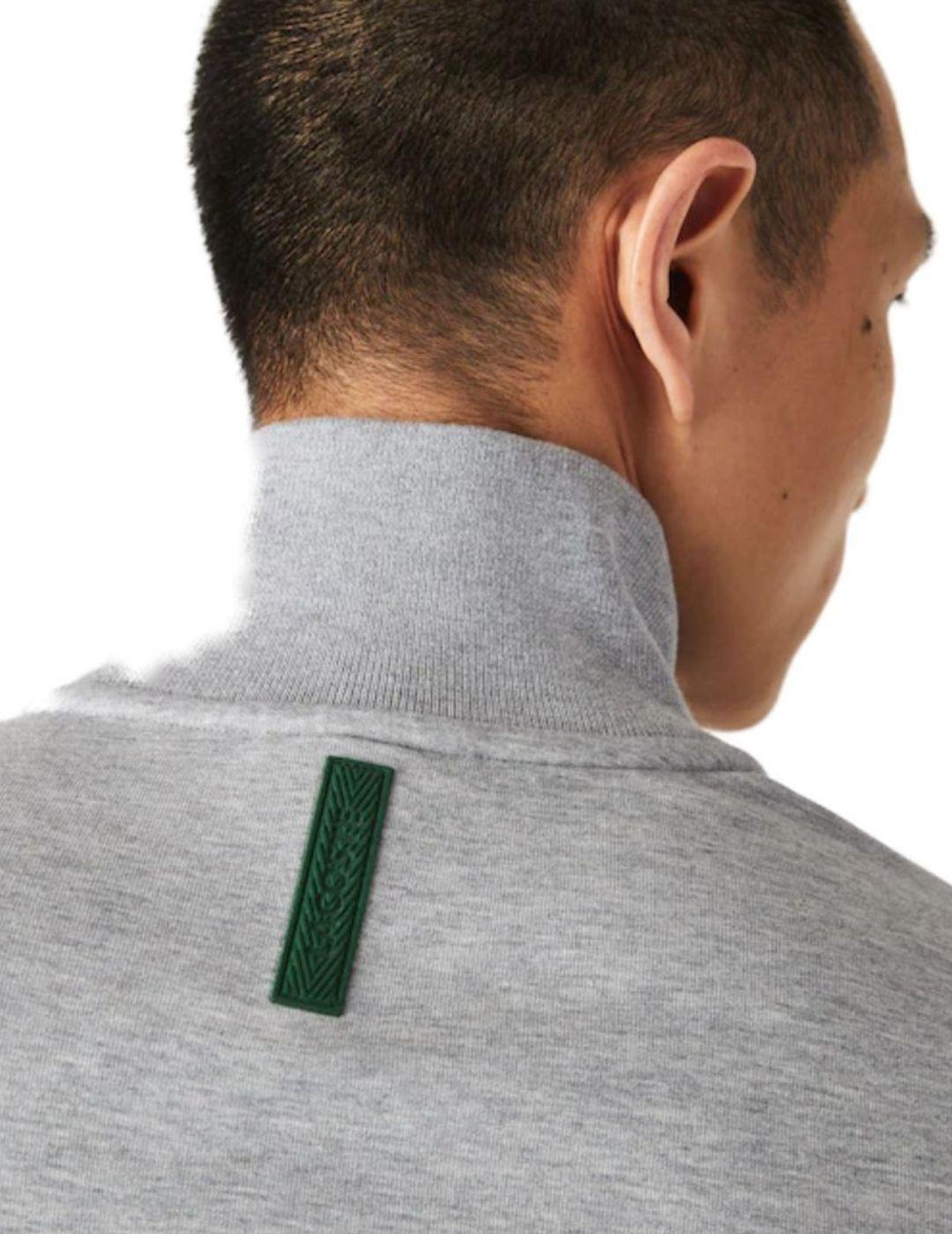 Sudadera Lacoste cremallera gris de hombre-b