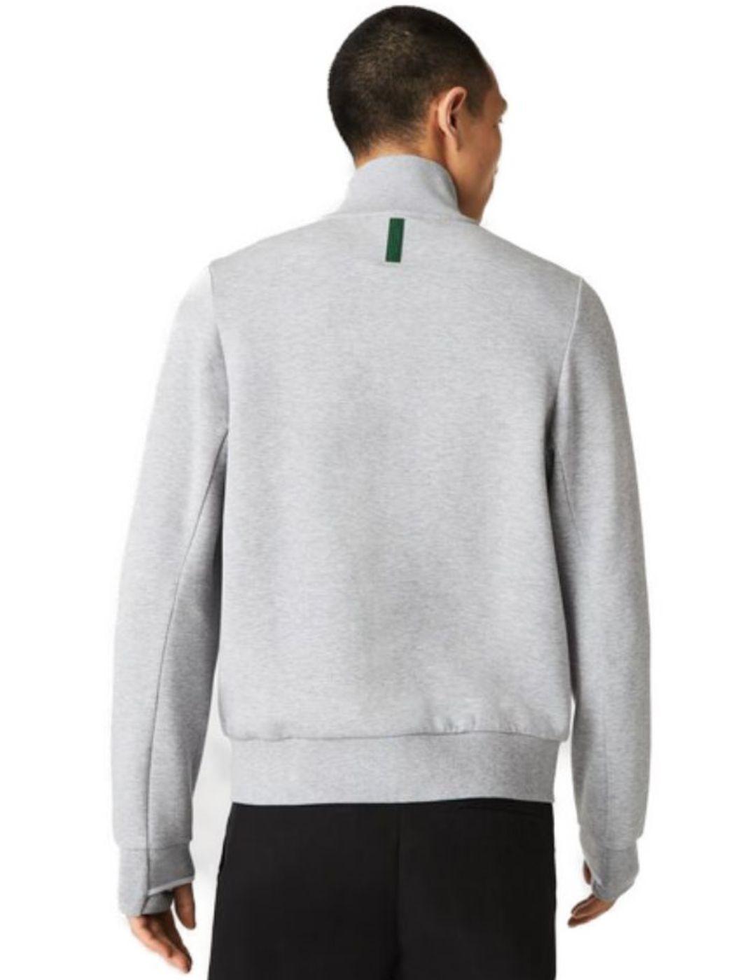 Sudadera Lacoste cremallera gris de hombre-b