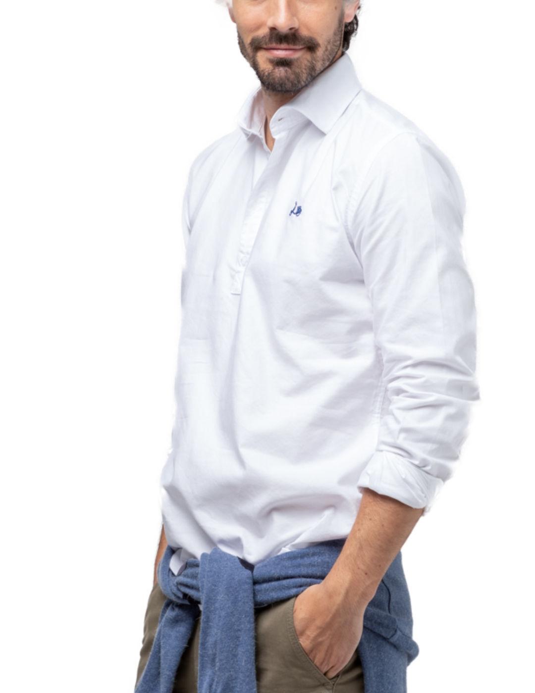 Camisa polera Scotta color blanco para hombre -b