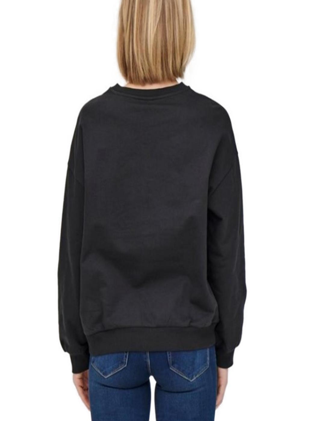 Sudadera Only Comfy Boston gris oscuro de mujer -b