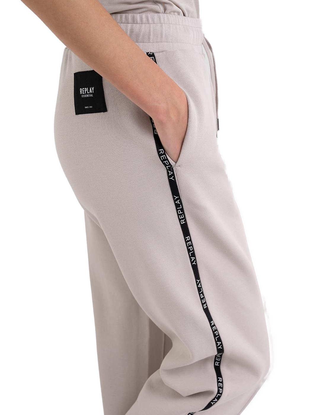 Pantalón Replay de chandal con línea para mujer-b