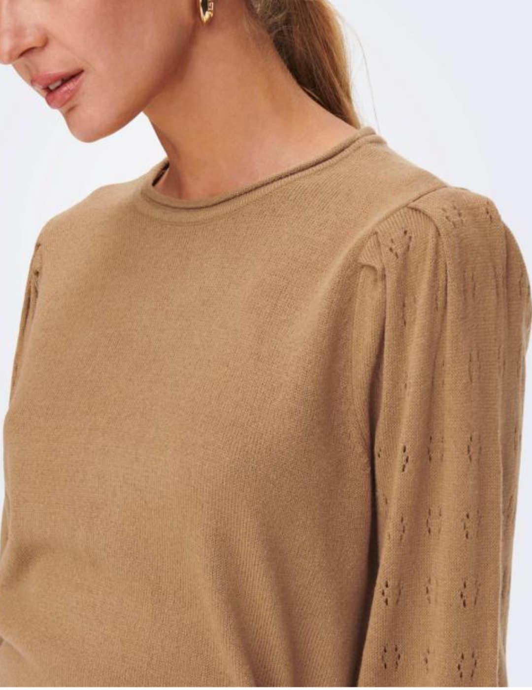 Jersey Only Mira camel para mujer -b