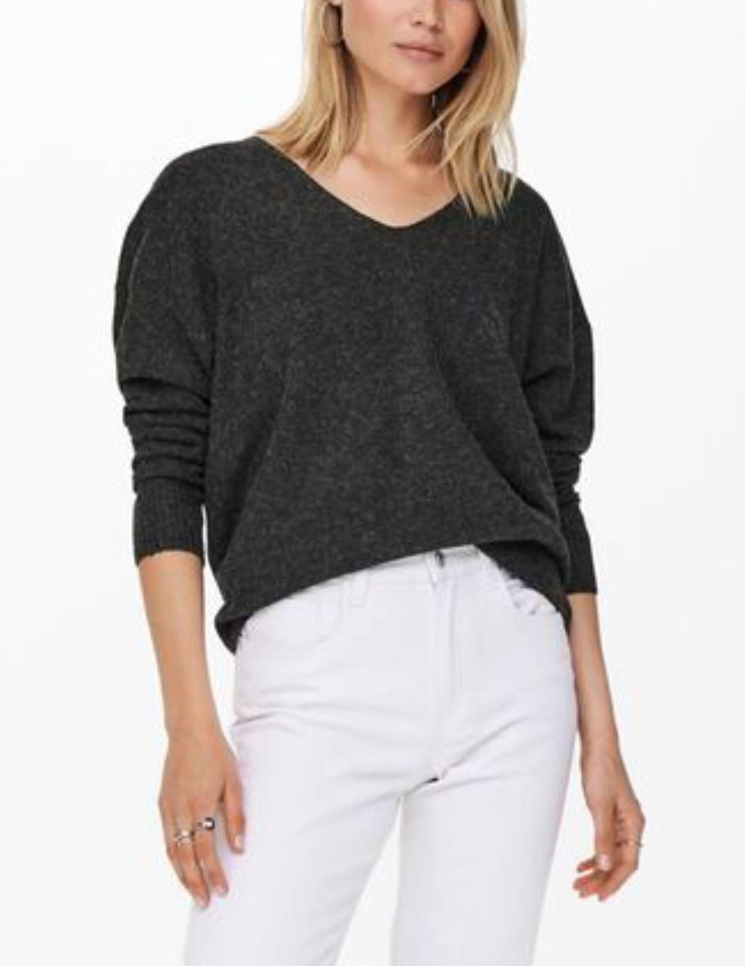 Jersey Only Rica negro Noos cuello pico mujer -b