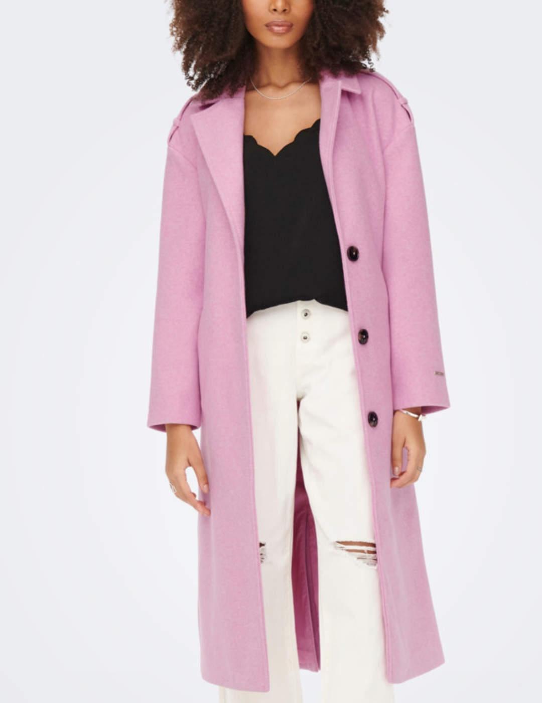 Gabardina Only Emma rosa para mujer -b