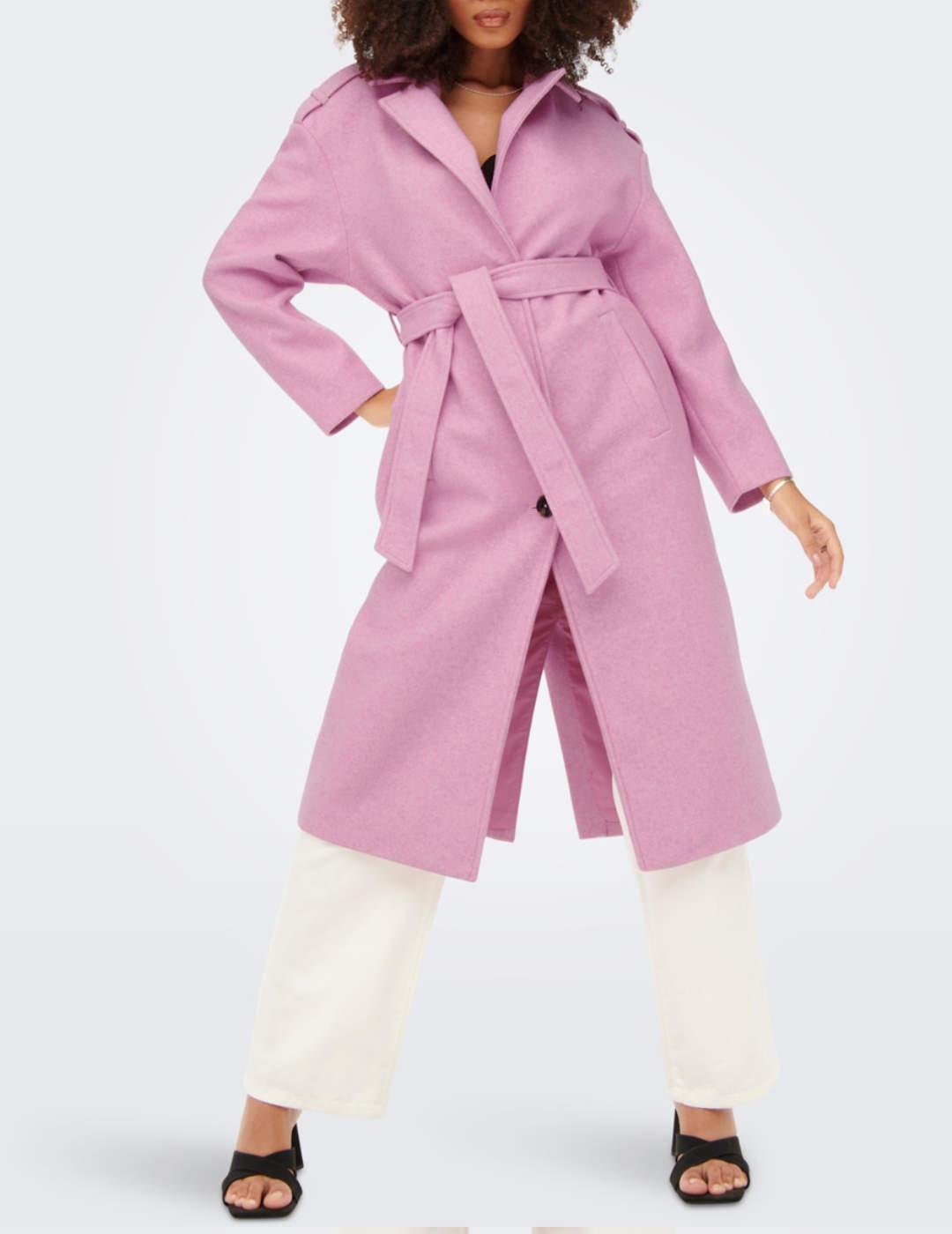 Gabardina Only Emma rosa para mujer -b