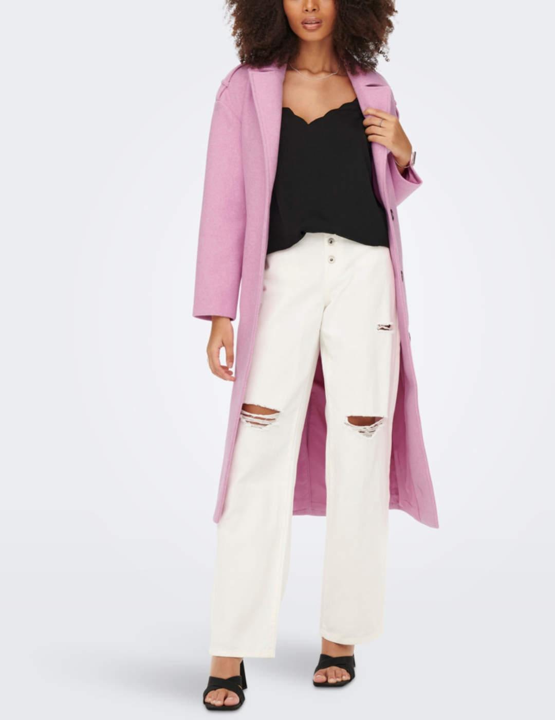 Gabardina Only Emma rosa para mujer -b