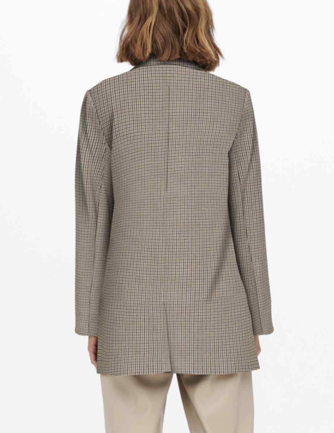 Blazer Only Dita gris/marrón cuadros para mujer -b
