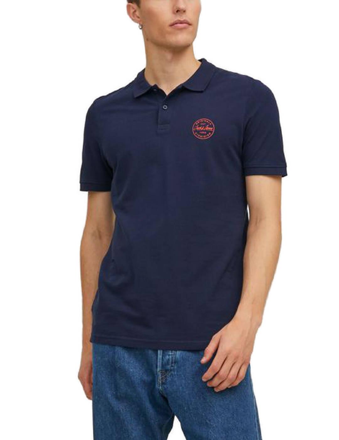 Polo Jack&Jones Shark azul marino para hombre-b