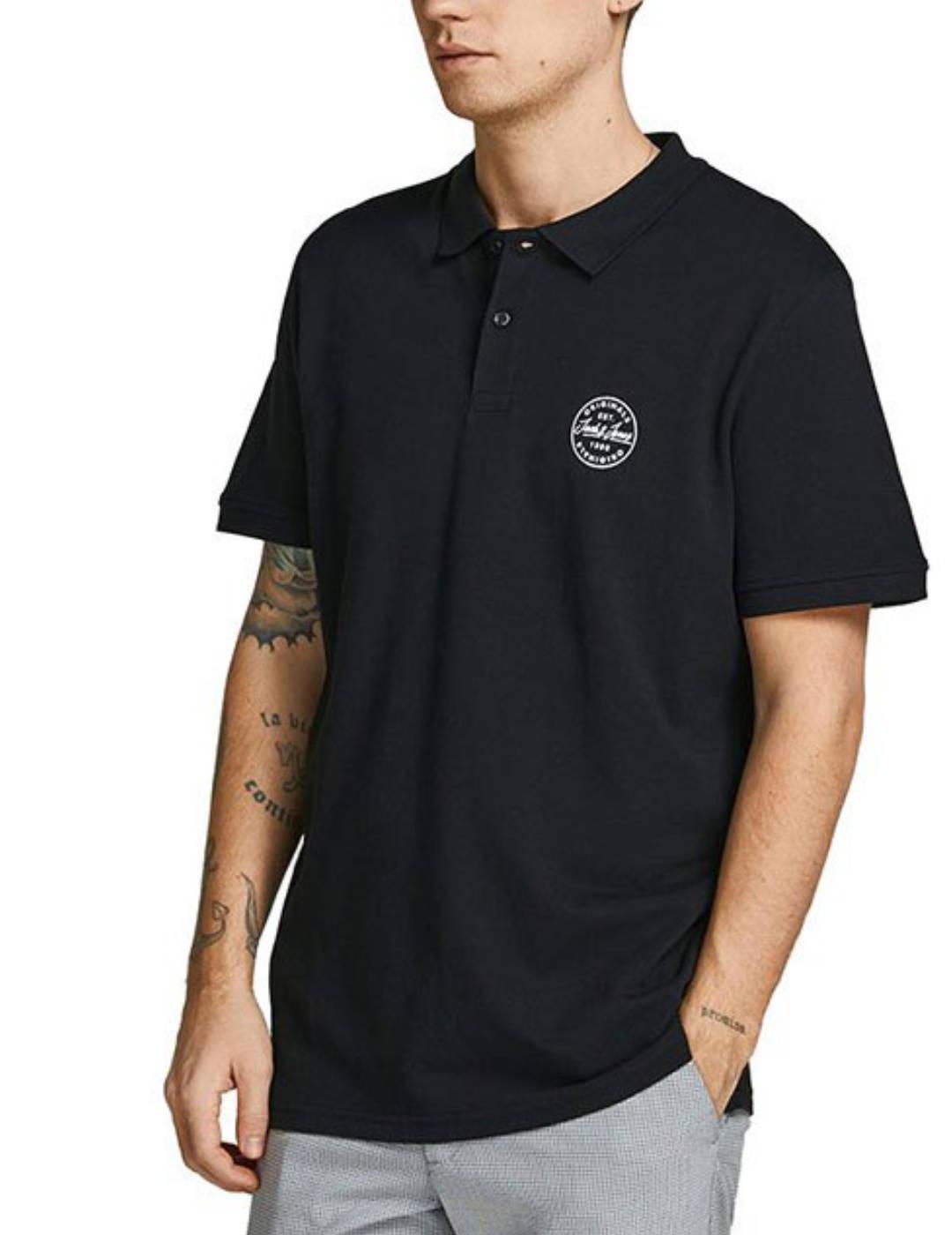 Polo Jack&Jones Shark negro manga corta para hombre