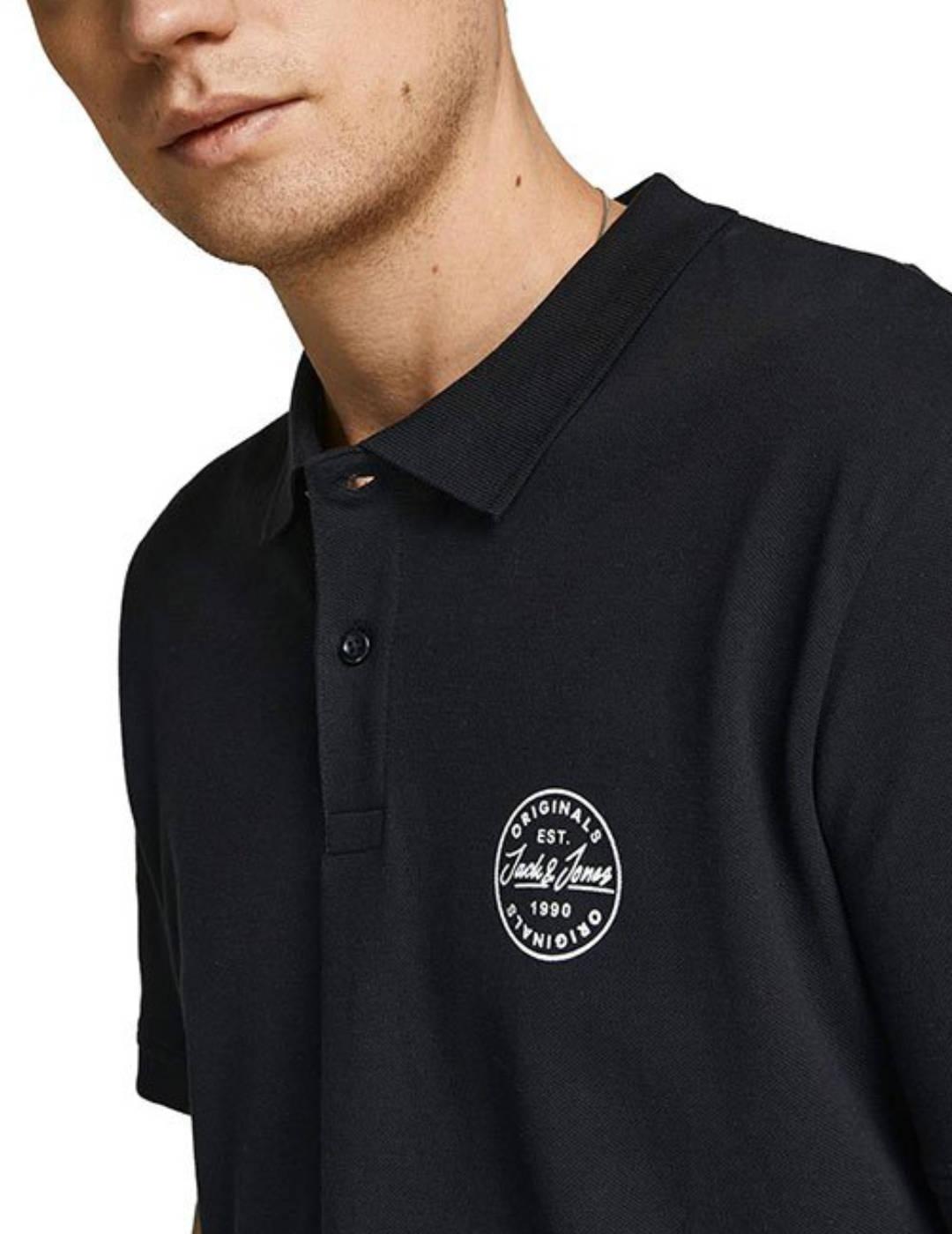 Polo Jack&Jones Shark negro manga corta para hombre