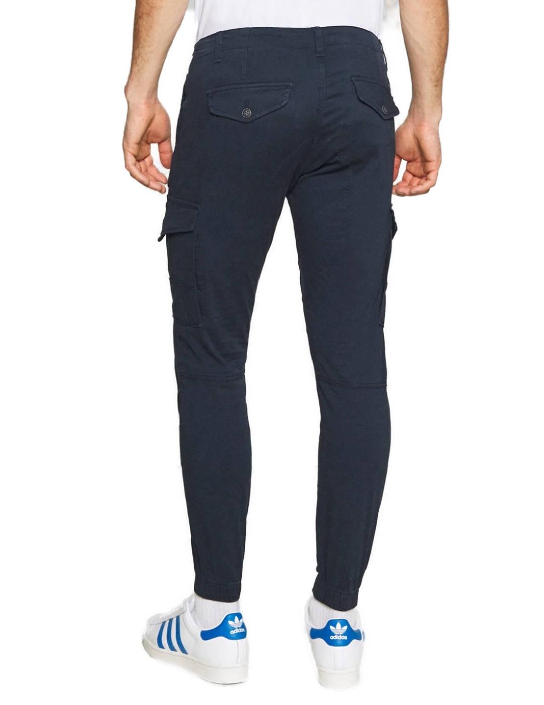 Pantalón J&J Paul cargo azul marino de hombre-b