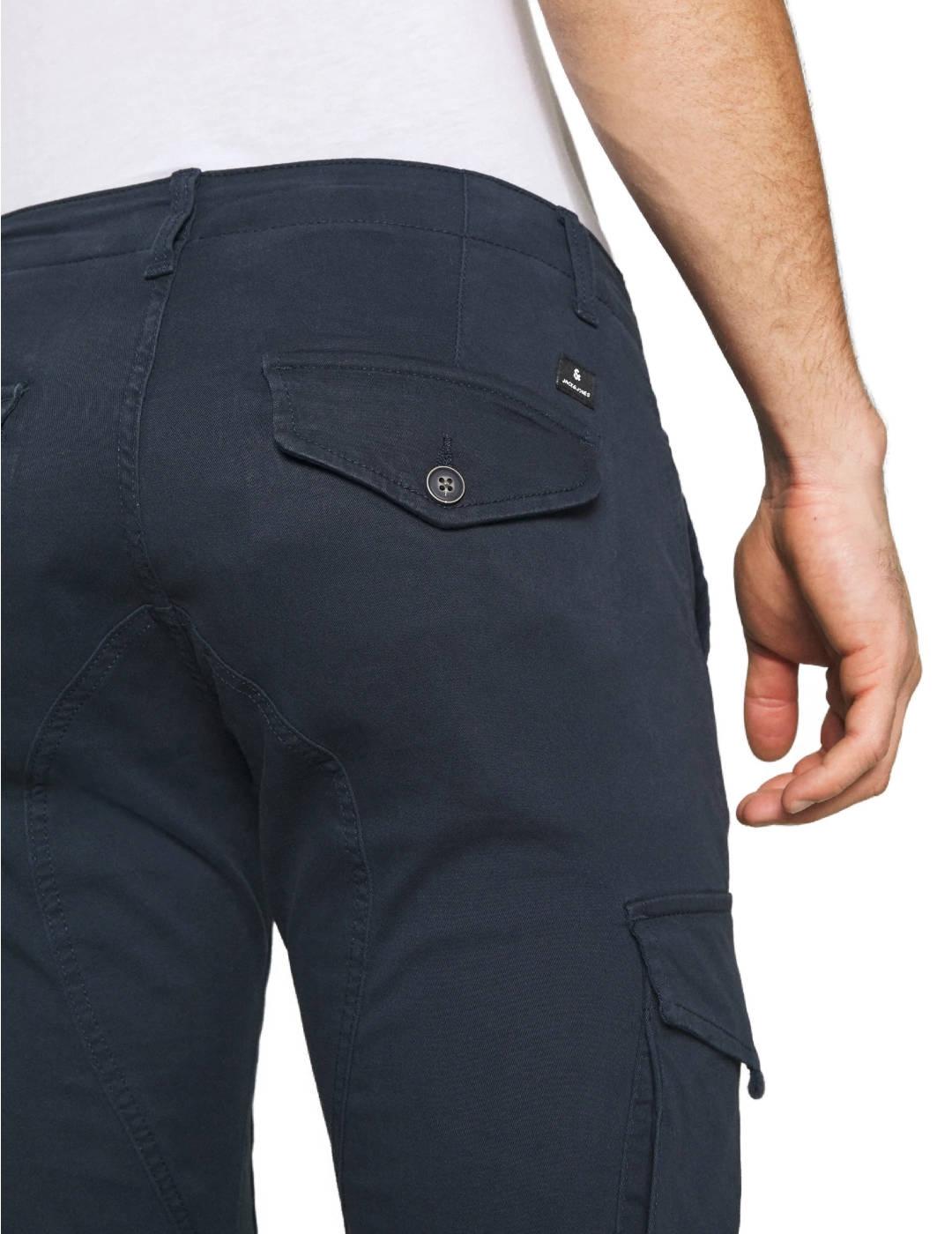 Pantalón J&J Paul cargo azul marino de hombre-b