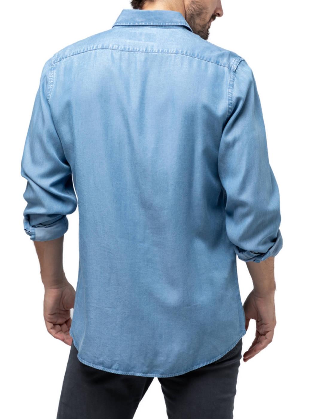 Camisa Scotta vaquera clara para hombre-b