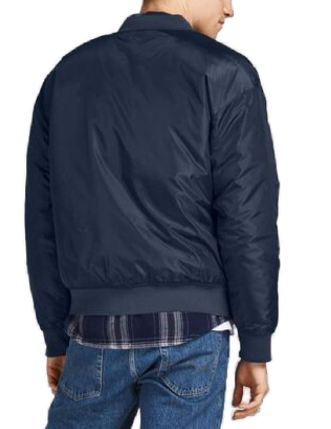 Bomber Jack&Jones con cremallera azul marino para hombre