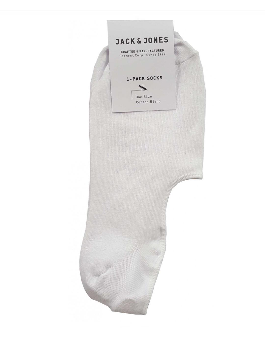 Calcetines Jack&Jones blanco tobillero de hombre-&