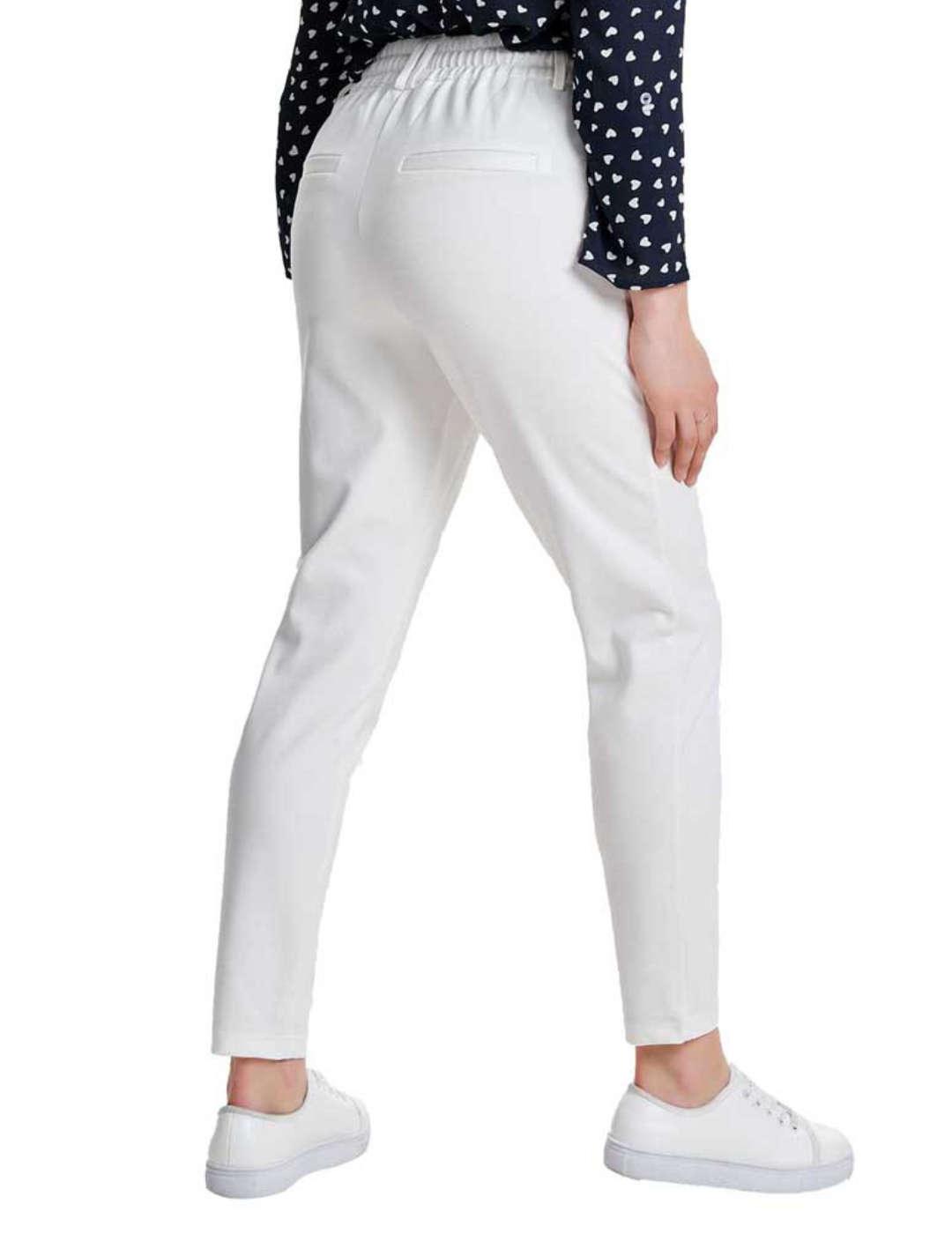 Pantalon Only Poptrash de tela blanco Slim para mujer