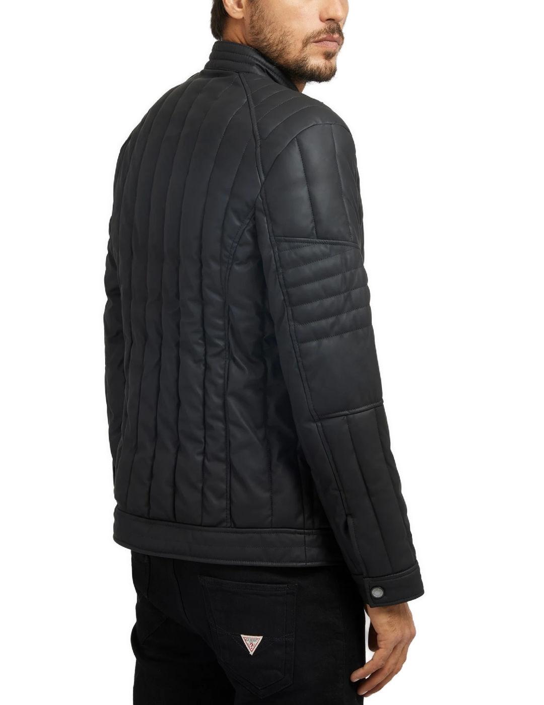 Chaqueta Guess biker negra para hombre-b