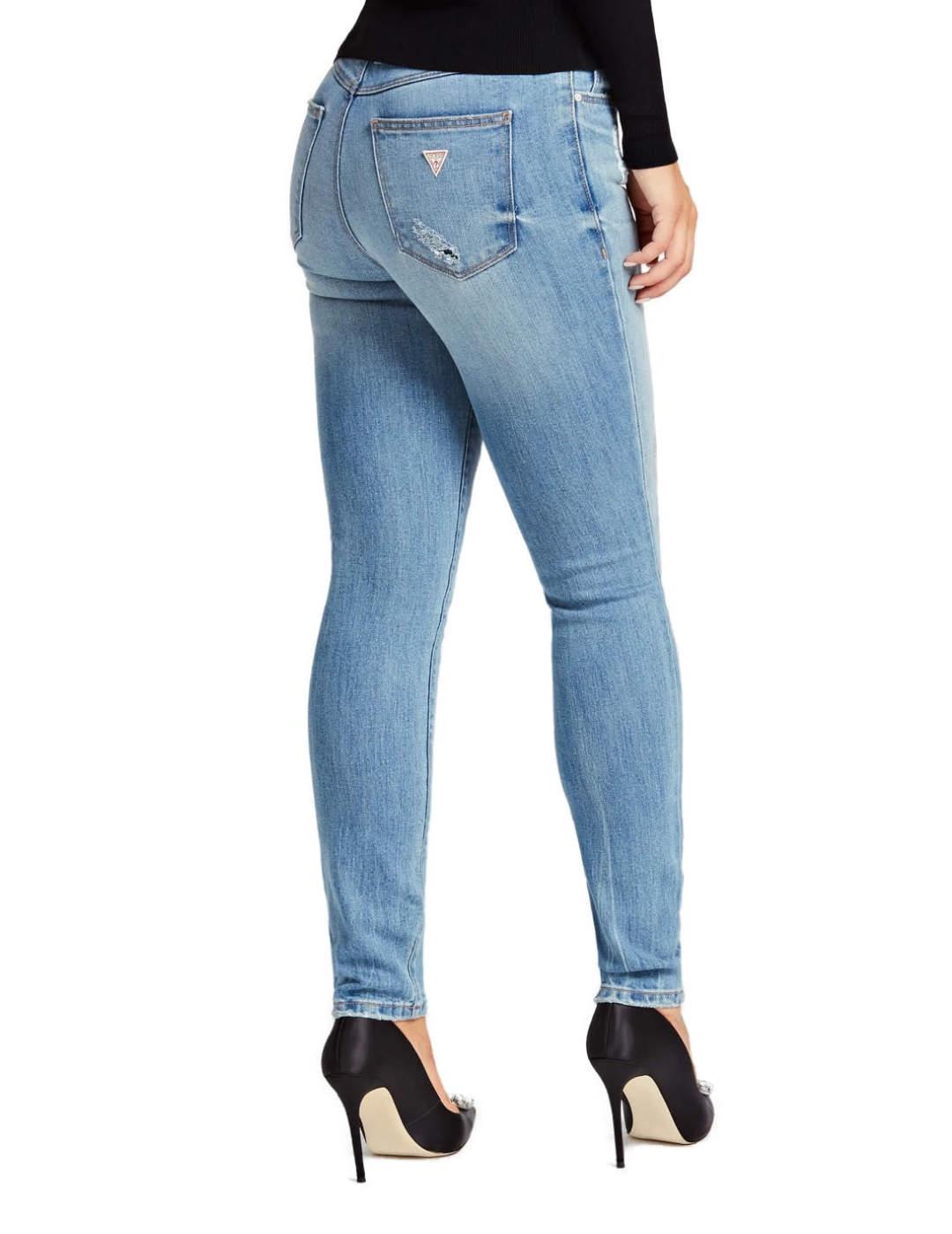 Pantalón vaquero Guess skinny azul claro mujer