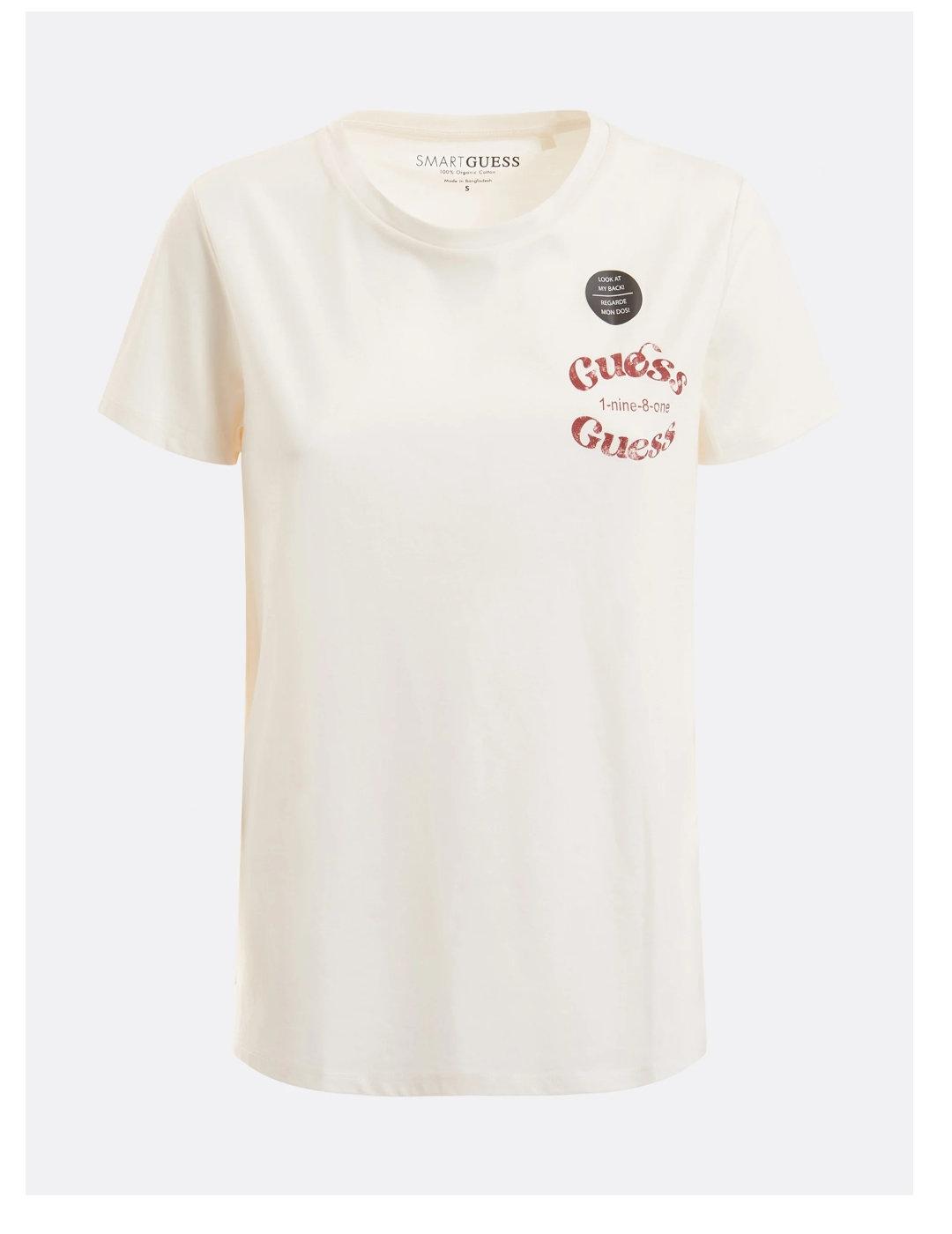 Camiseta Guess Cherry beige para mujer -b