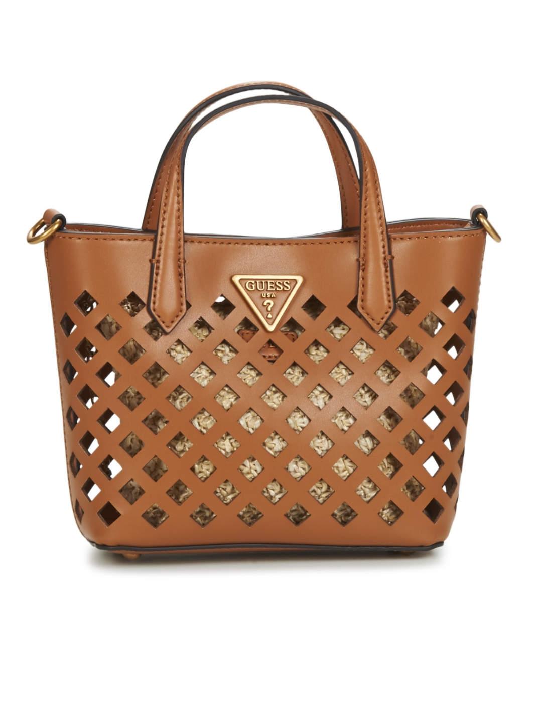 Bolso Guess Aqua mini tote marron para mujer -b