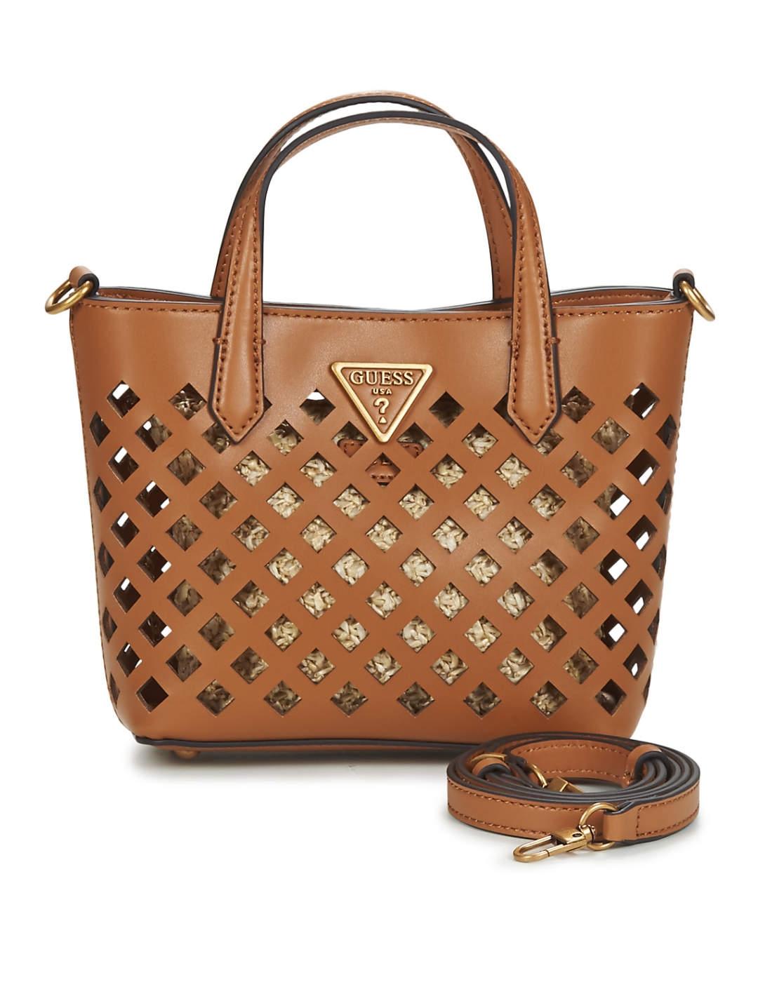 Bolso Guess Aqua mini tote marron para mujer -b