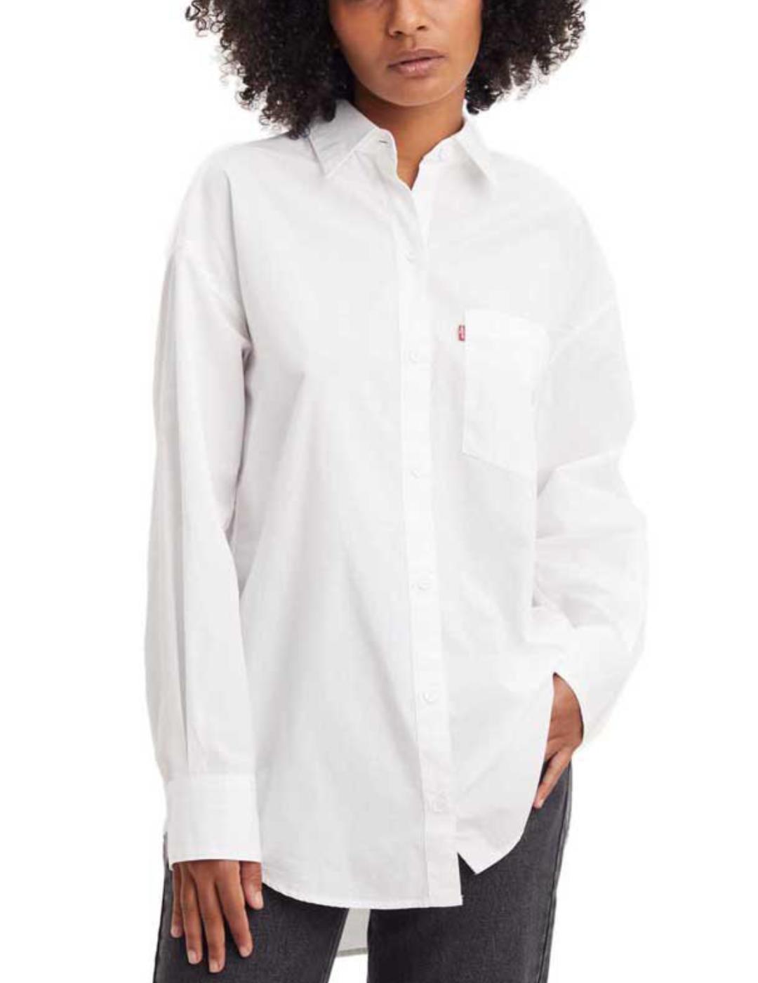 Camisa oversized Levi´s blanca para mujer -b