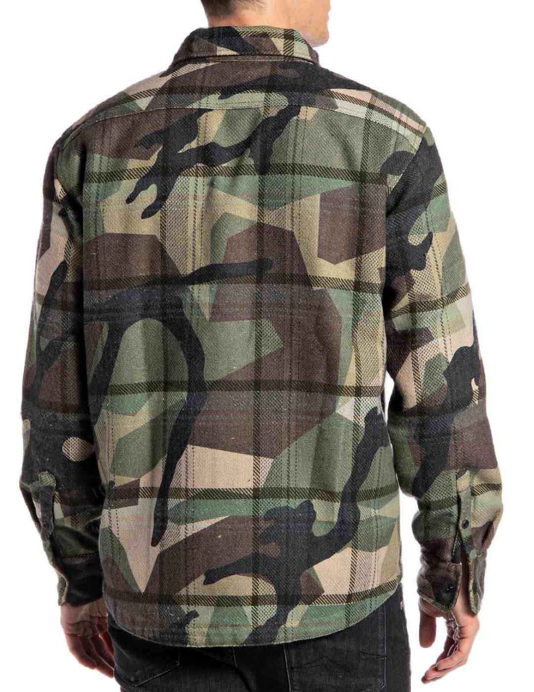 Chaqueta Replay estampado militar para hombre-b