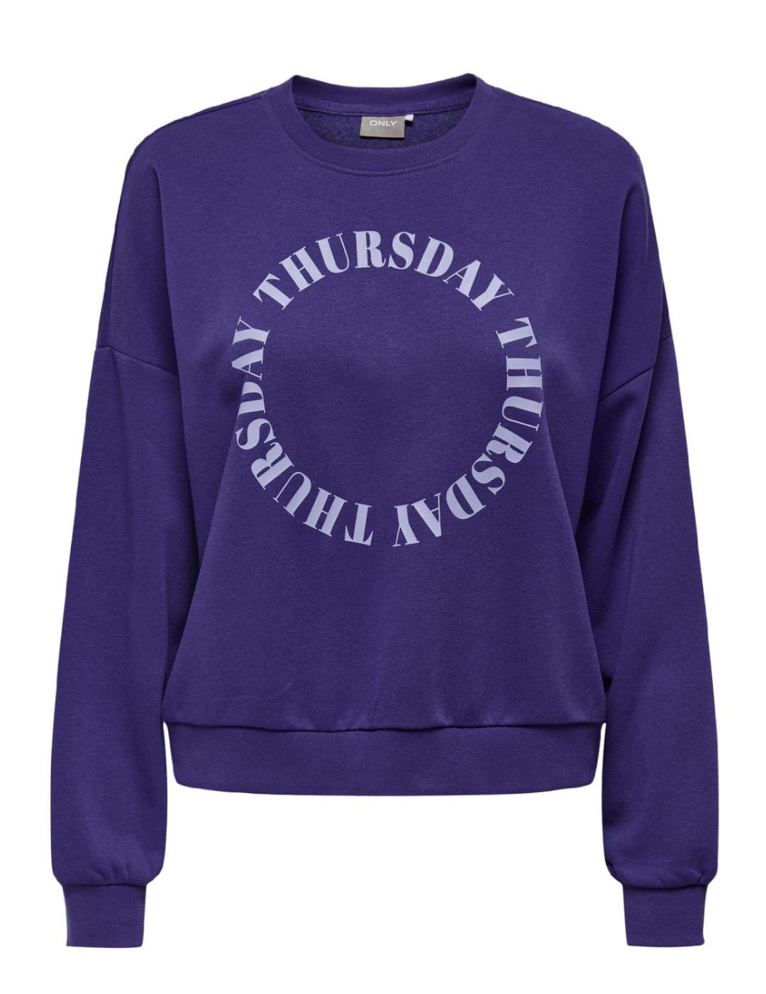 Sudadera Only Weekday violeta para mujer -b