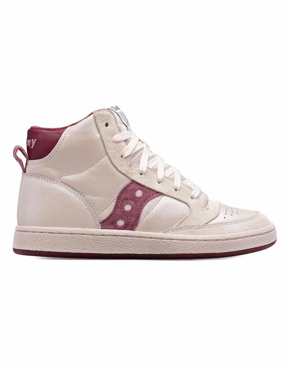 Zapatillas Saucony Jazz Court botin blanco/rosa para mujer