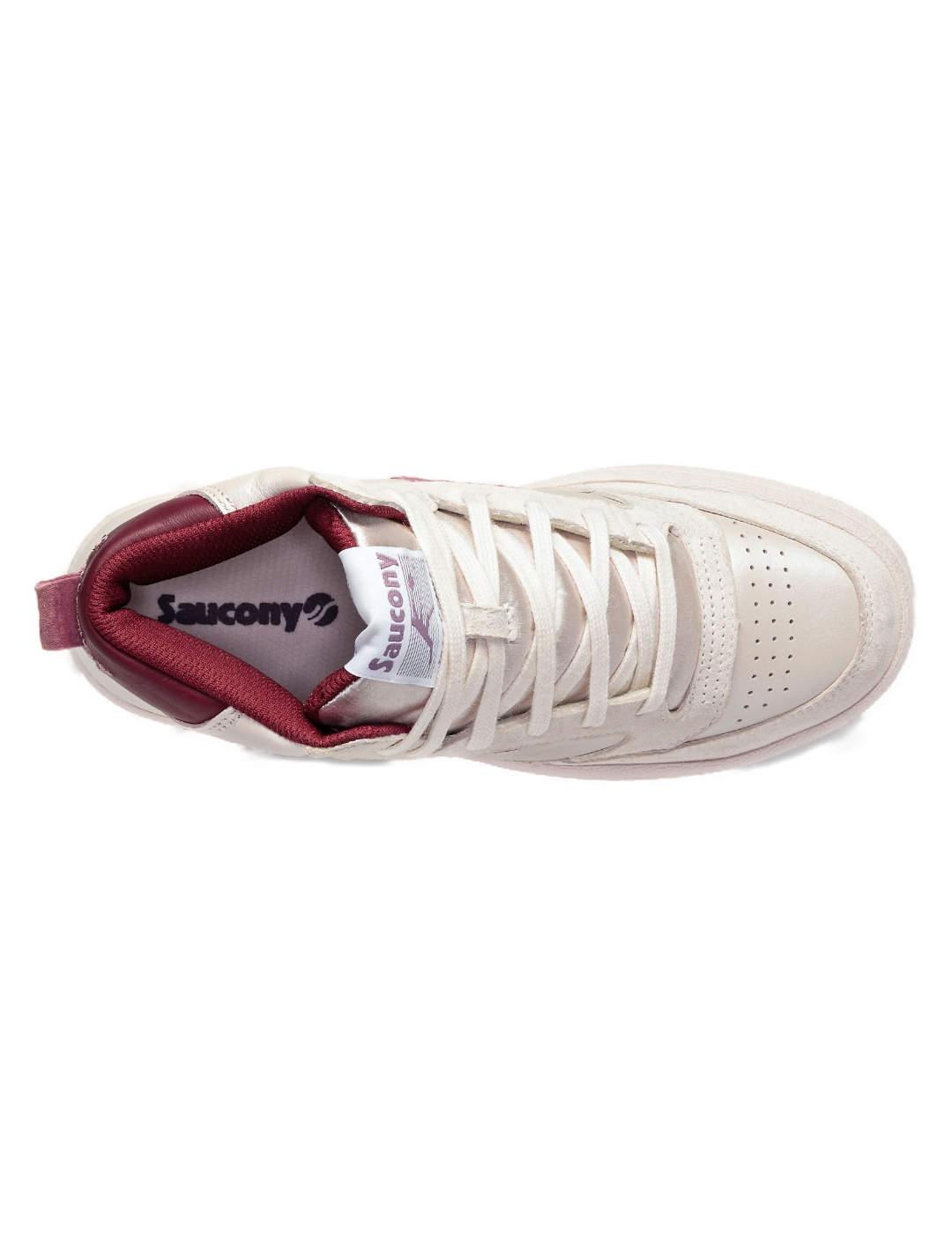 Zapatillas Saucony Jazz Court botin blanco/rosa para mujer